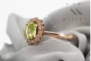 Pierścionek Żółty Perydot Oryginalny wyrób Vintage 14k z różowego złota Vintage crc009r